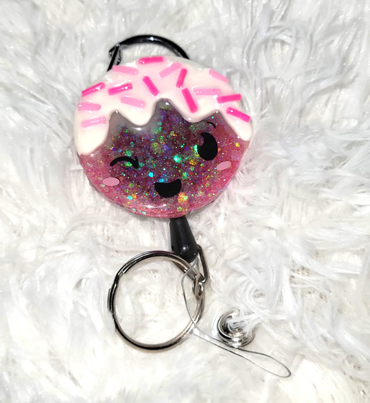 Cupcake Kawaii Face Badge Reel