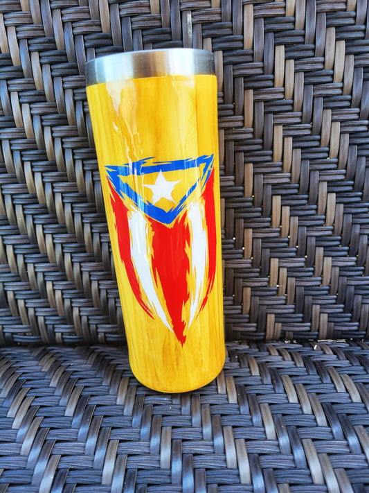 Puerto Rico - 20oz Woodgrain Tumbler