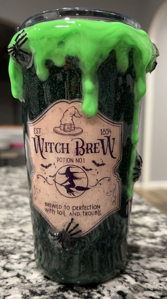 Witch's Brew - 20oz Tumbler w/ Drip & Spiders